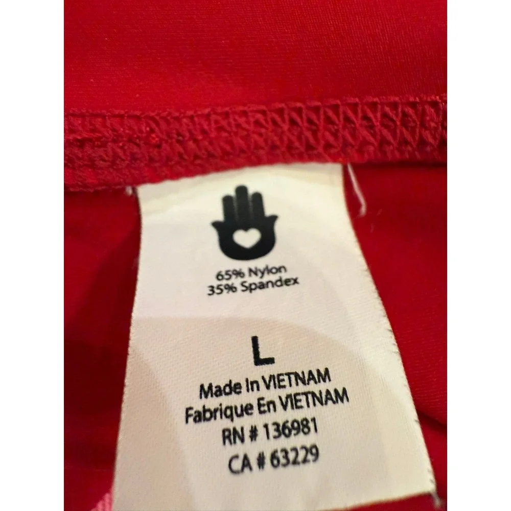 Spiritual Gangster‎ Red Multi Side Stripe Leggings Women’s Size Large